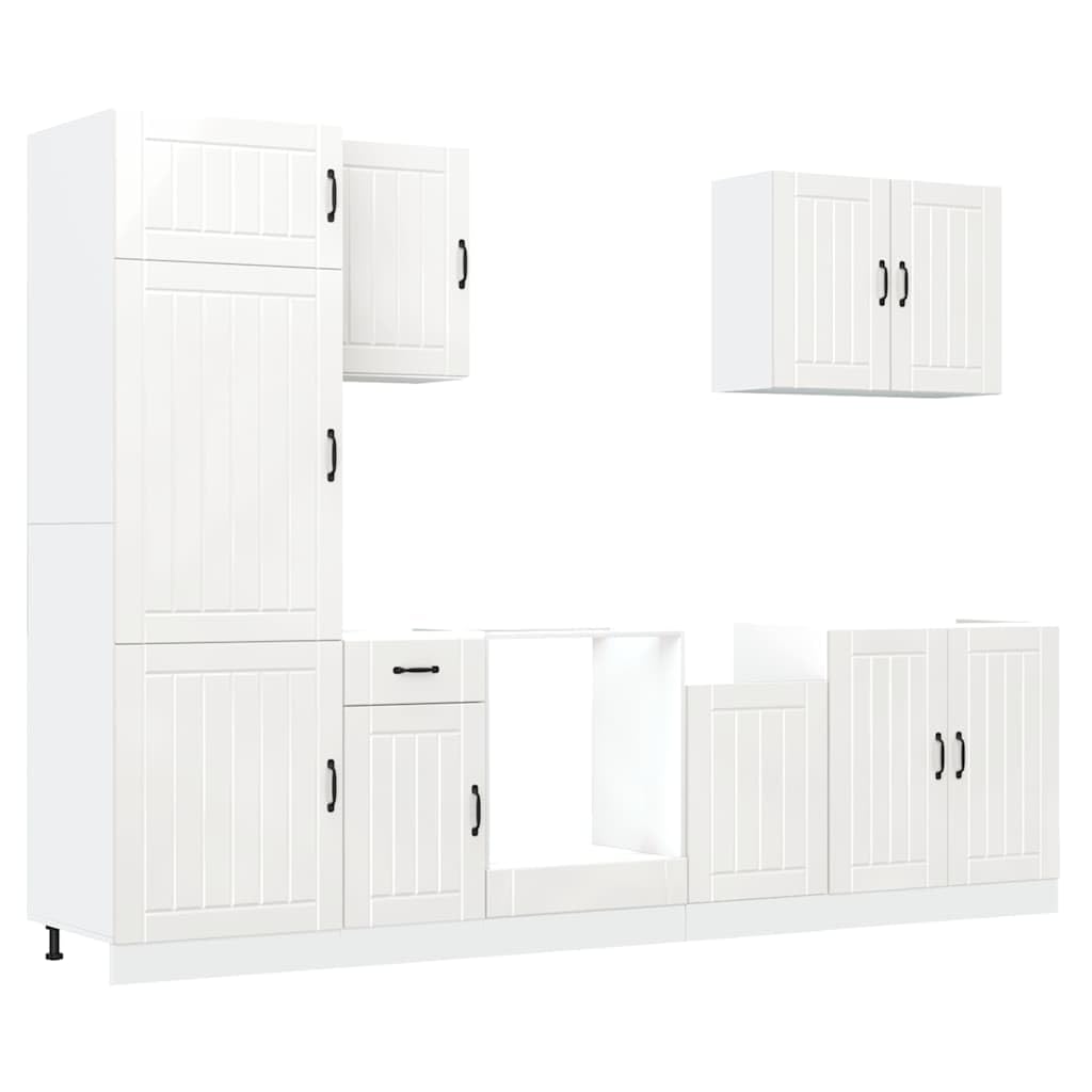 vidaXL Möbel Küchenschrank-Set Lucca 7-tlg. Weiß