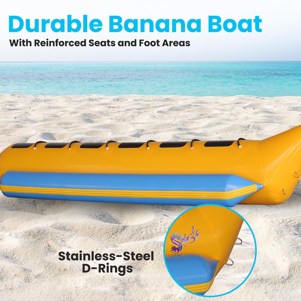 Serenelife Pool Set Bananenboot 6 Personen PVC aufblasbar