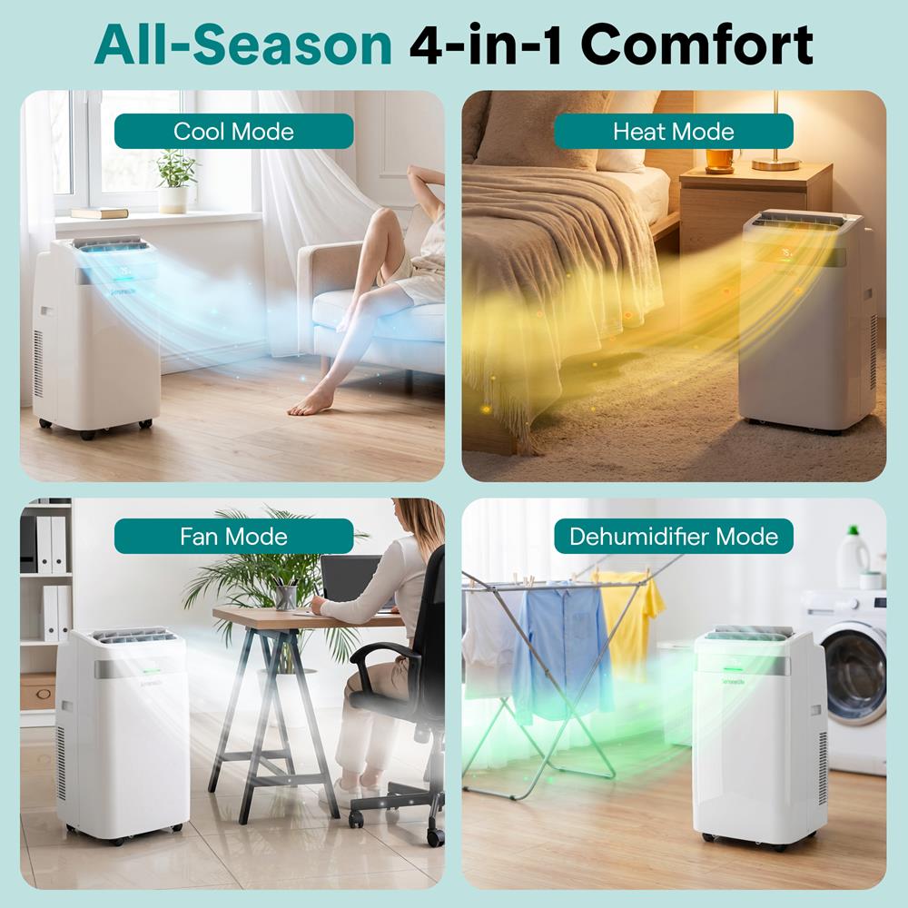 Serenelife Portable AC 9500 BTU Klimagerät mobil weiß WLAN