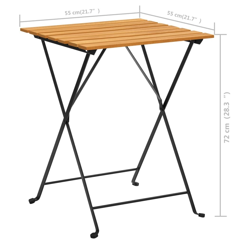 vidaXL Heim & Garten Bistroset 3-tlg Balkonset Akazienholz klappbar