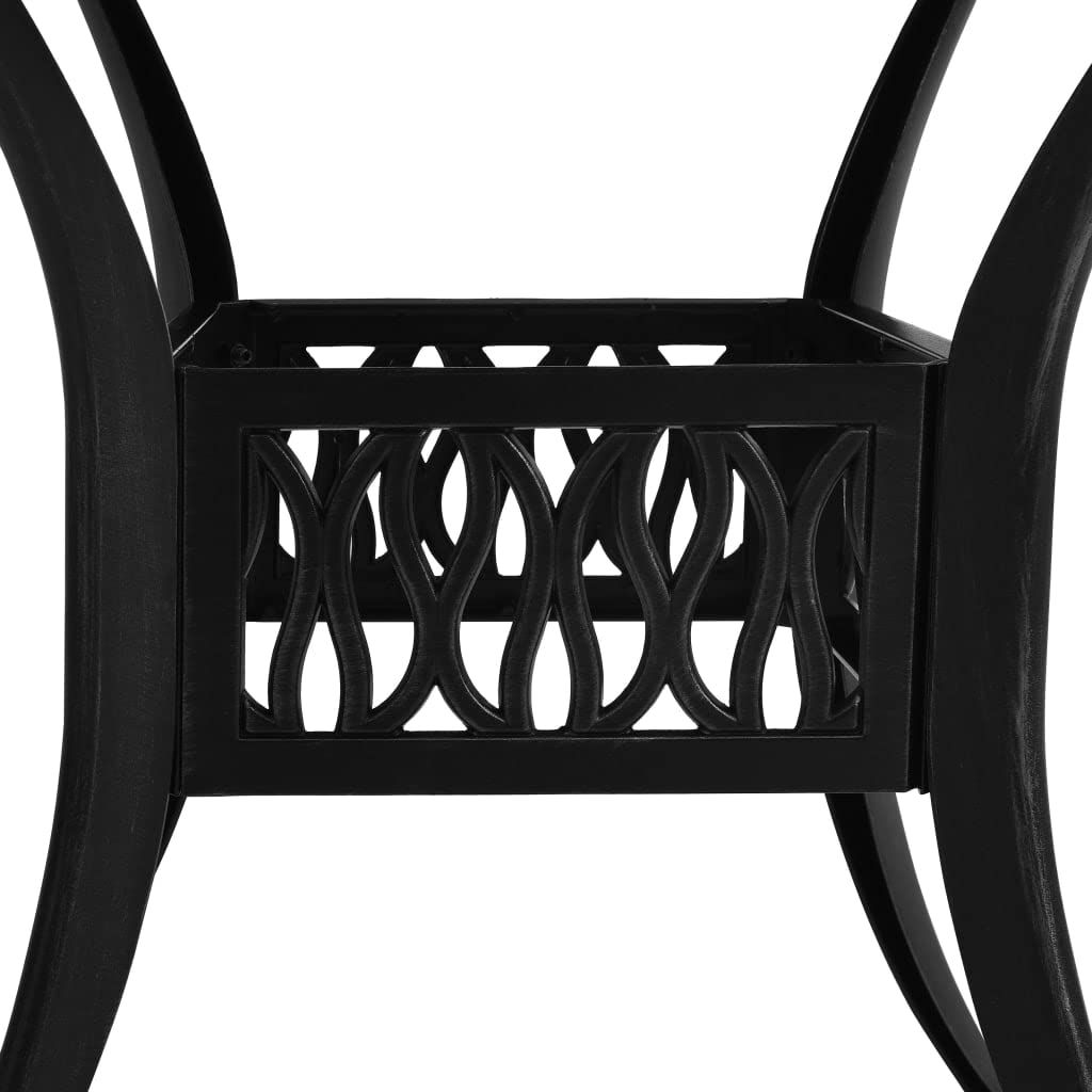 vidaXL Bistro-Set 3-tlg. Aluguss Schwarz Schirmloch