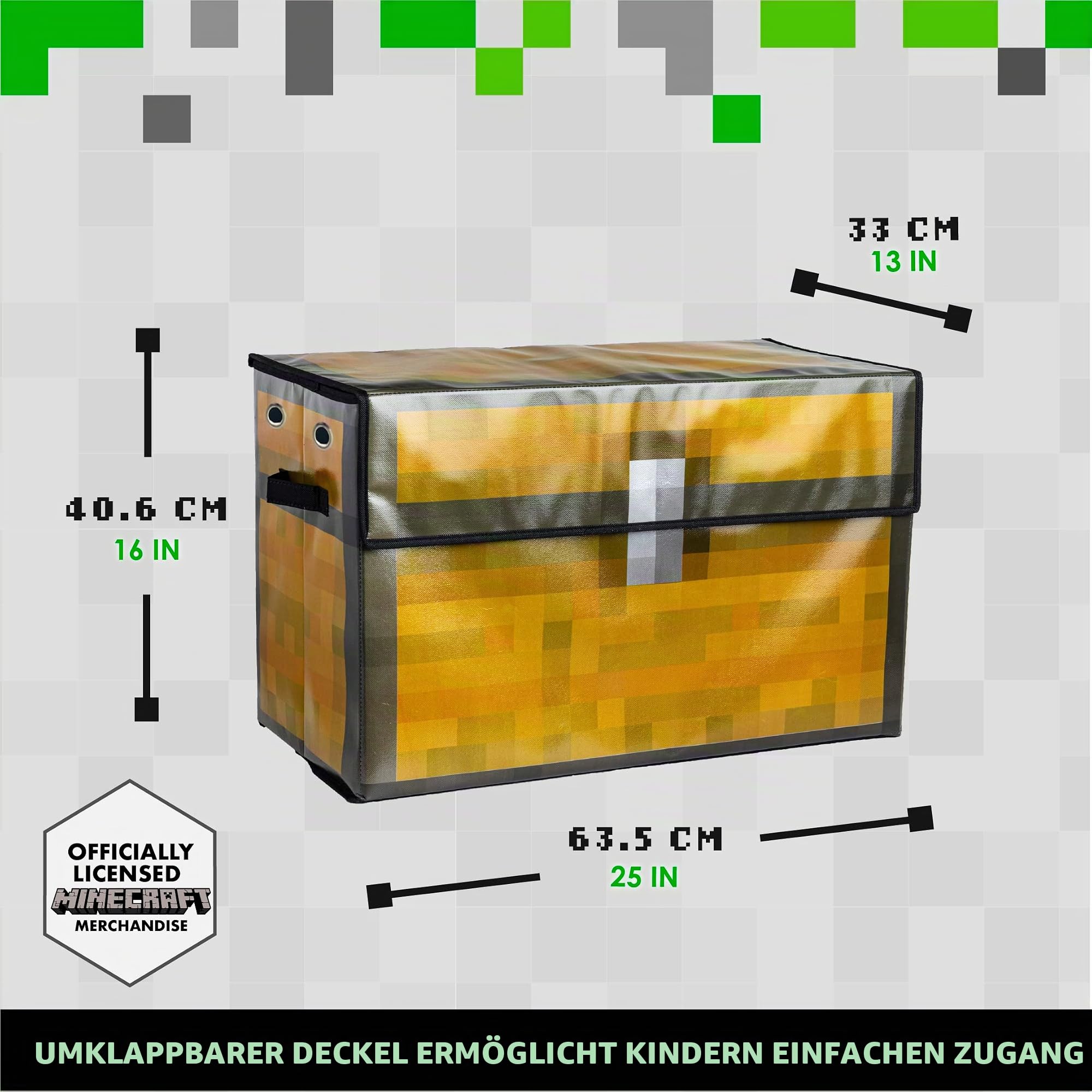 Paladone Homeware Minecraft Schatztruhe Box 80L pixelig