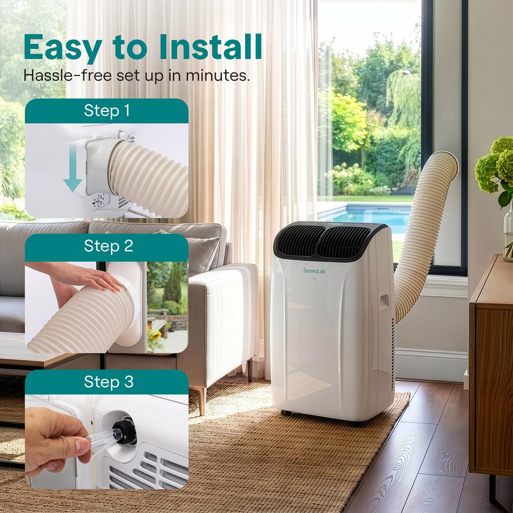 Serenelife Portable AC Klimagerät 14000 BTU Grau WiFi