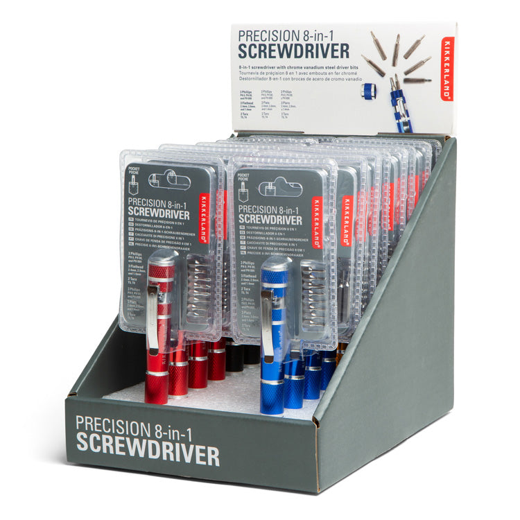 Kikkerland Precision 8-in-1 Schraubendreher mit Bits