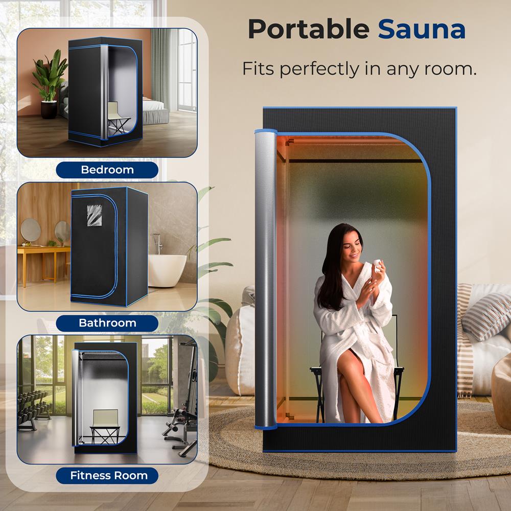 Serenelife Dampfsauna Heimsauna tragbar mit Stuhl 1600W