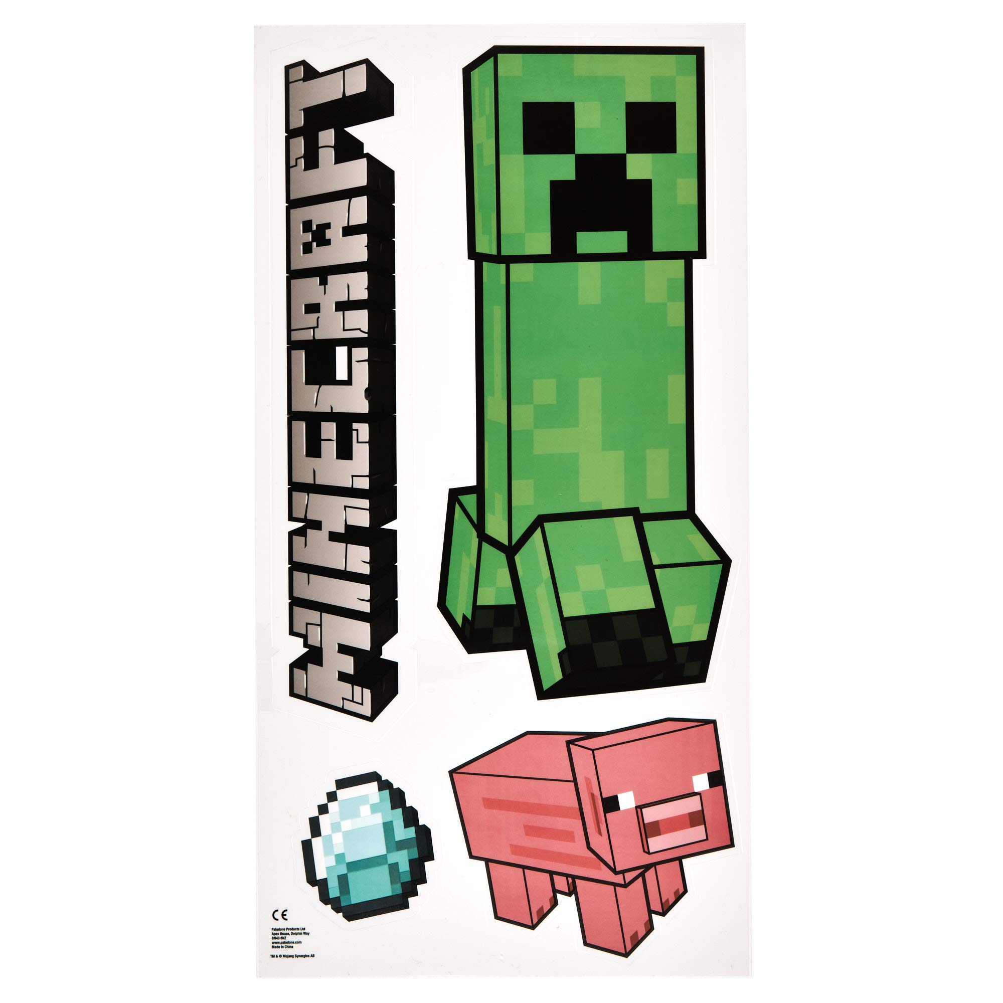 Paladone Minecraft Wandaufkleber Vinyl 4 Bögen ablösbar