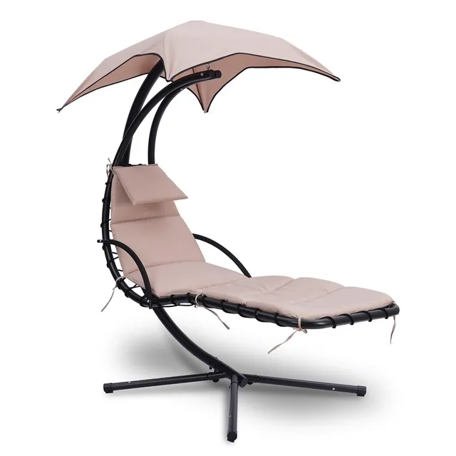 Serenelife Furniture Hängeliege SLHNGCH44 Schaukelliege Beige Stahl