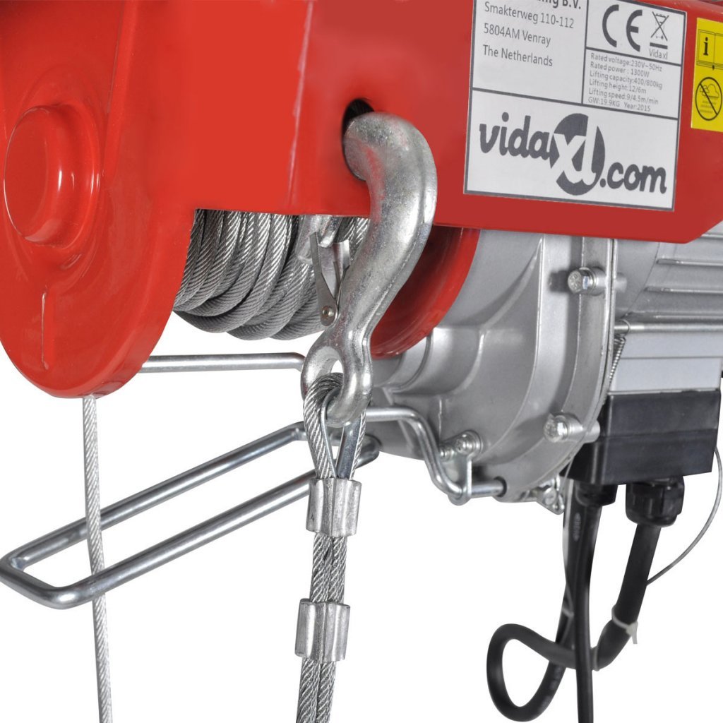vidaXL Elektro-Seilzug 300/600 kg Seilwinde mit Fernbedienung