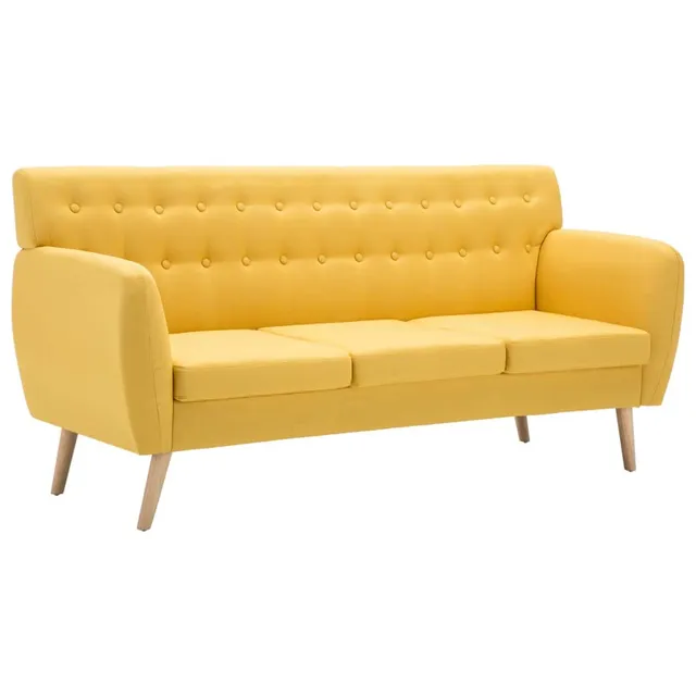 vidaXL Möbel 3-Sitzer-Sofa Stoff Gelb 172 cm