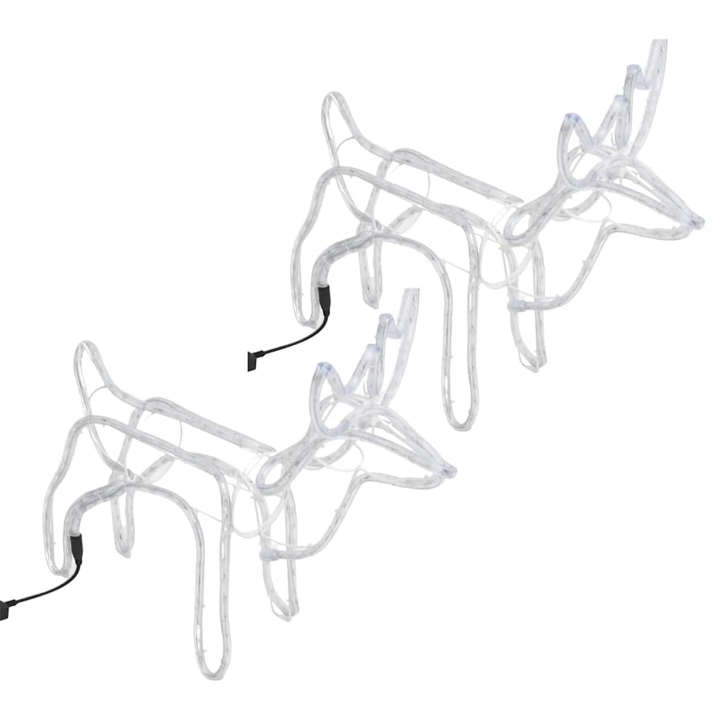 vidaXL Heim & Garten Rentier Silhouetten Leuchtfigur warmweiß 60x30x60 2Stk