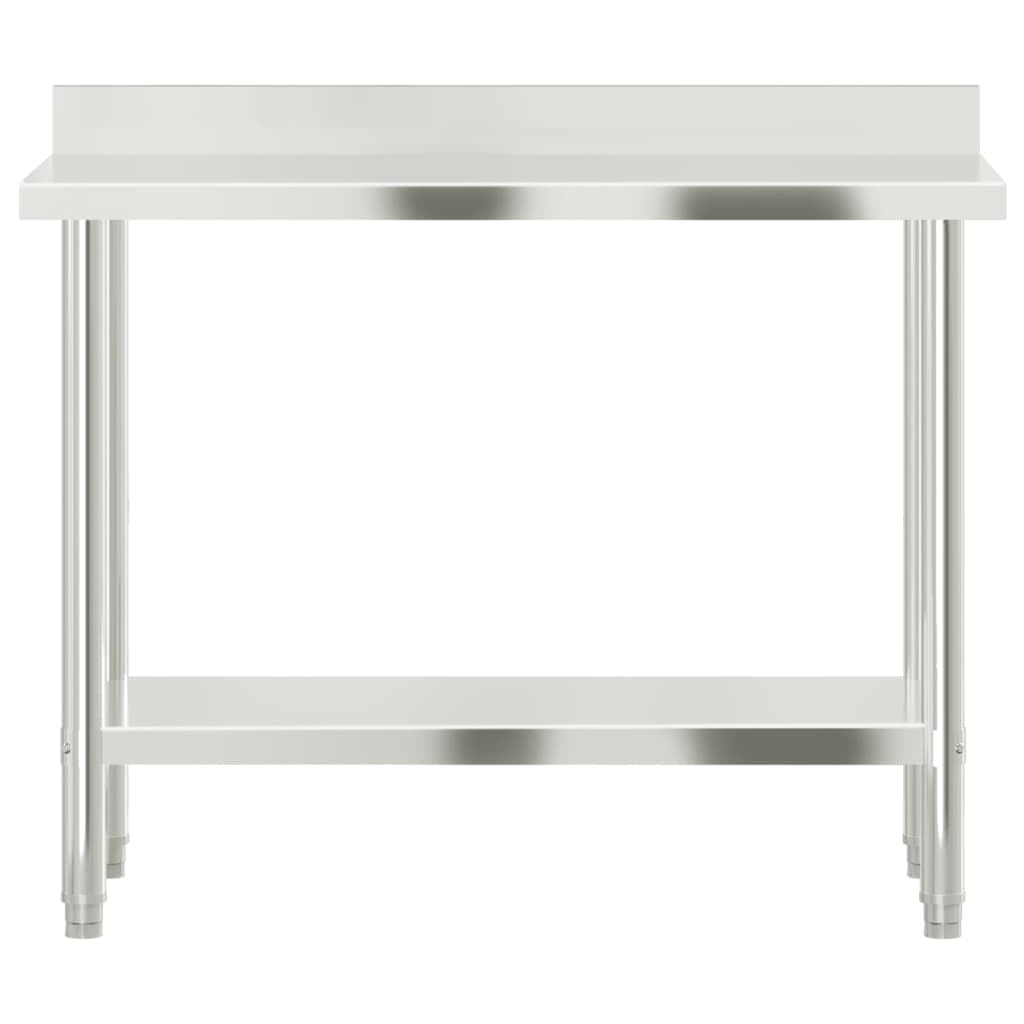 vidaXL Heim & Garten Arbeitstisch Edelstahl 110x55x93 cm Aufkantung