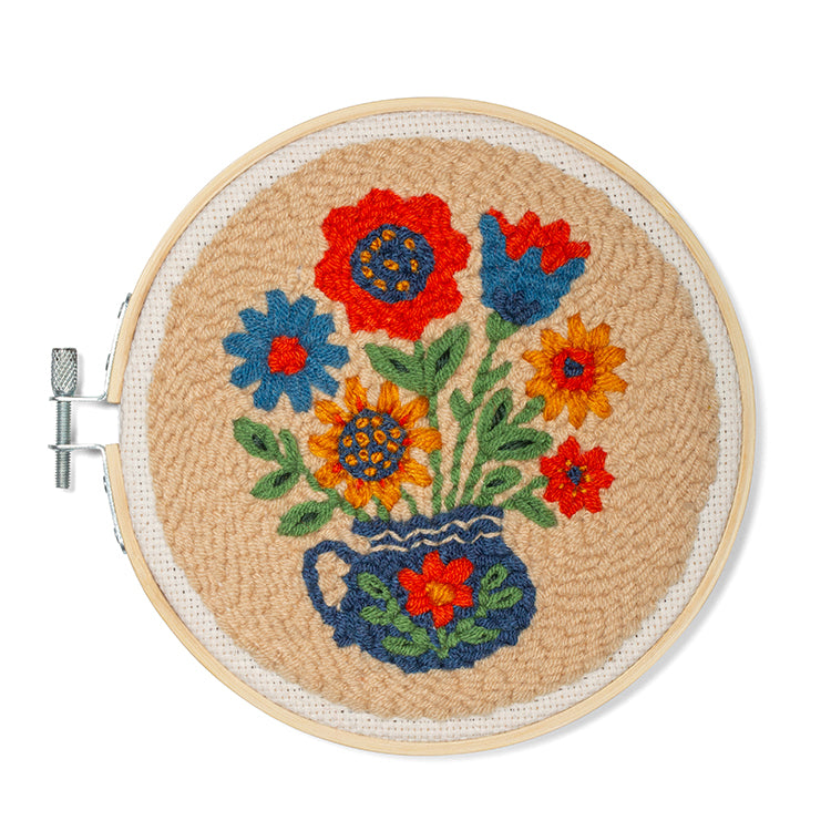 Kikkerland Crafters Flower Bouquet Punch Needle Set