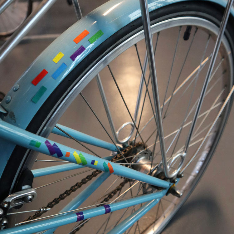 Kikkerland Fiets Rainbow Blocks Fahrradaufkleber reflektierend