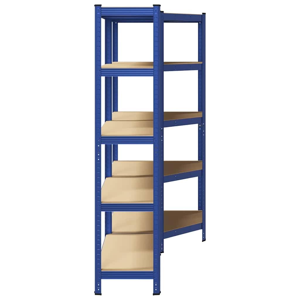 vidaXL Regal-Set 5 Böden 2-tlg Blau Schwerlastregal Stahl