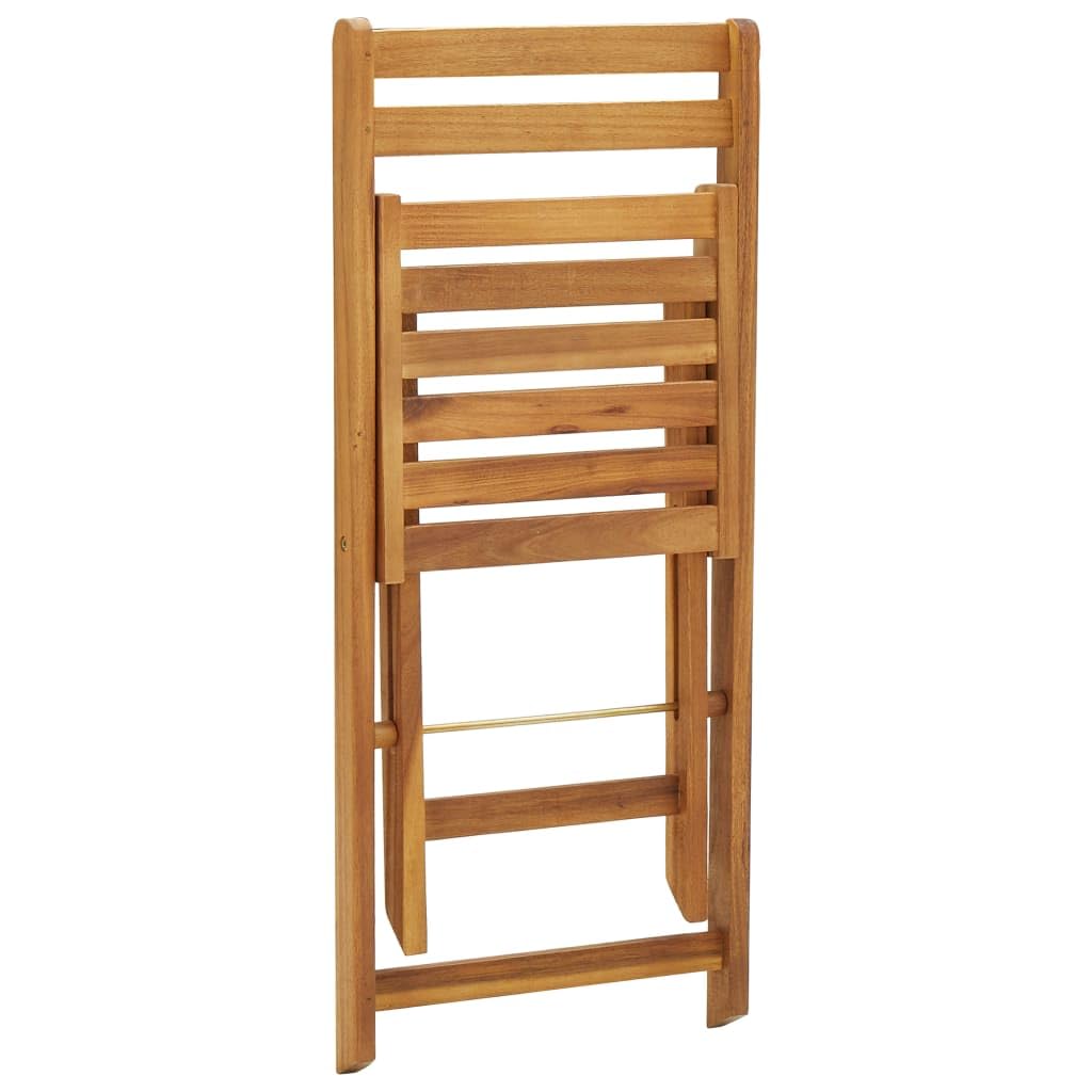 vidaXL Bistro-Set 3-tlg Akazie Klappbar mit Kissen Gartenmöbel