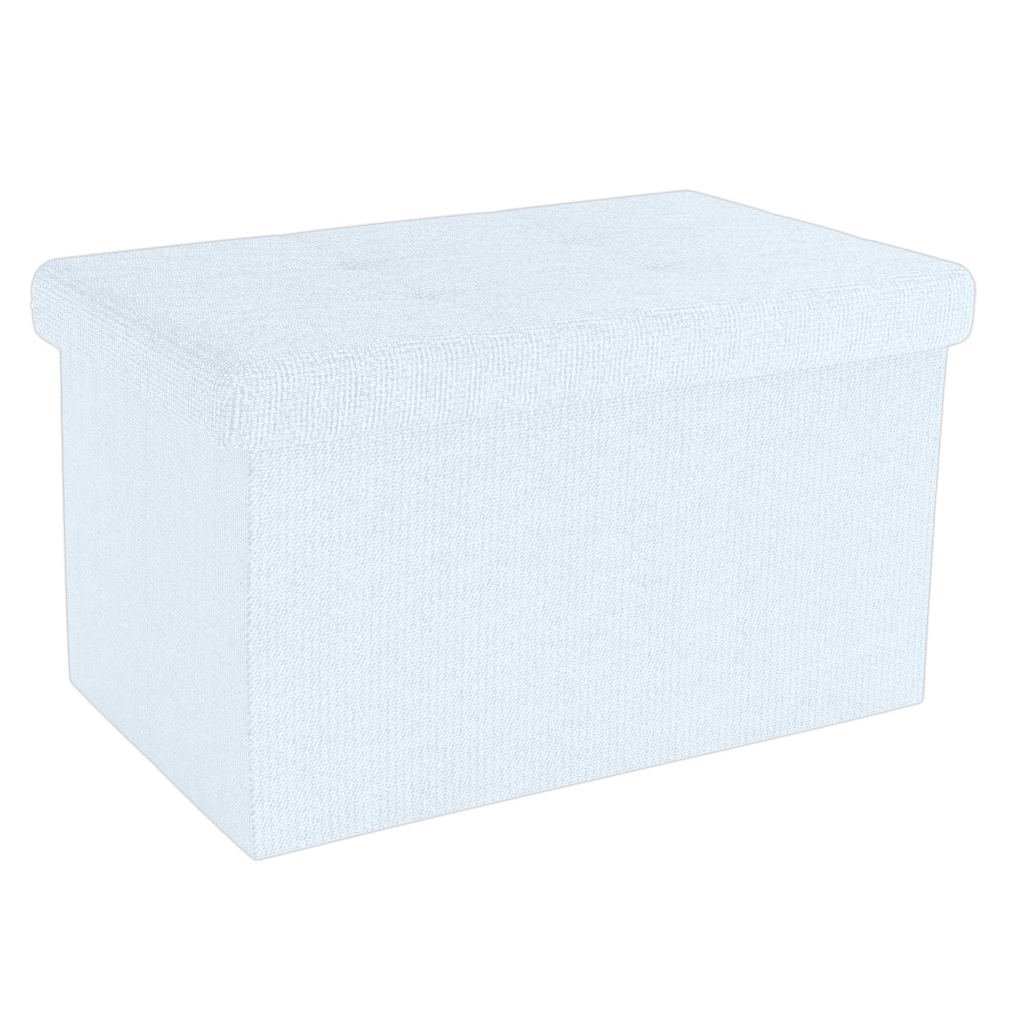 Intirilife Sitzbank 49x30x30 cm Weiß mit Stauraum faltbar