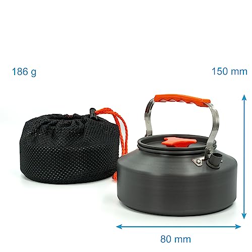 Intirilife Camping Wasserkocher 1,1 L Orange Aluminium Teekessel