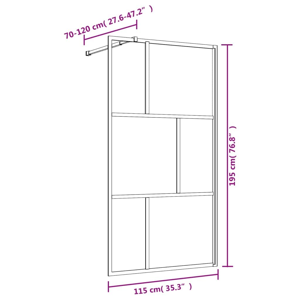 vidaXL Duschwand Gold 115x195cm ESG-Klarglas begehbar