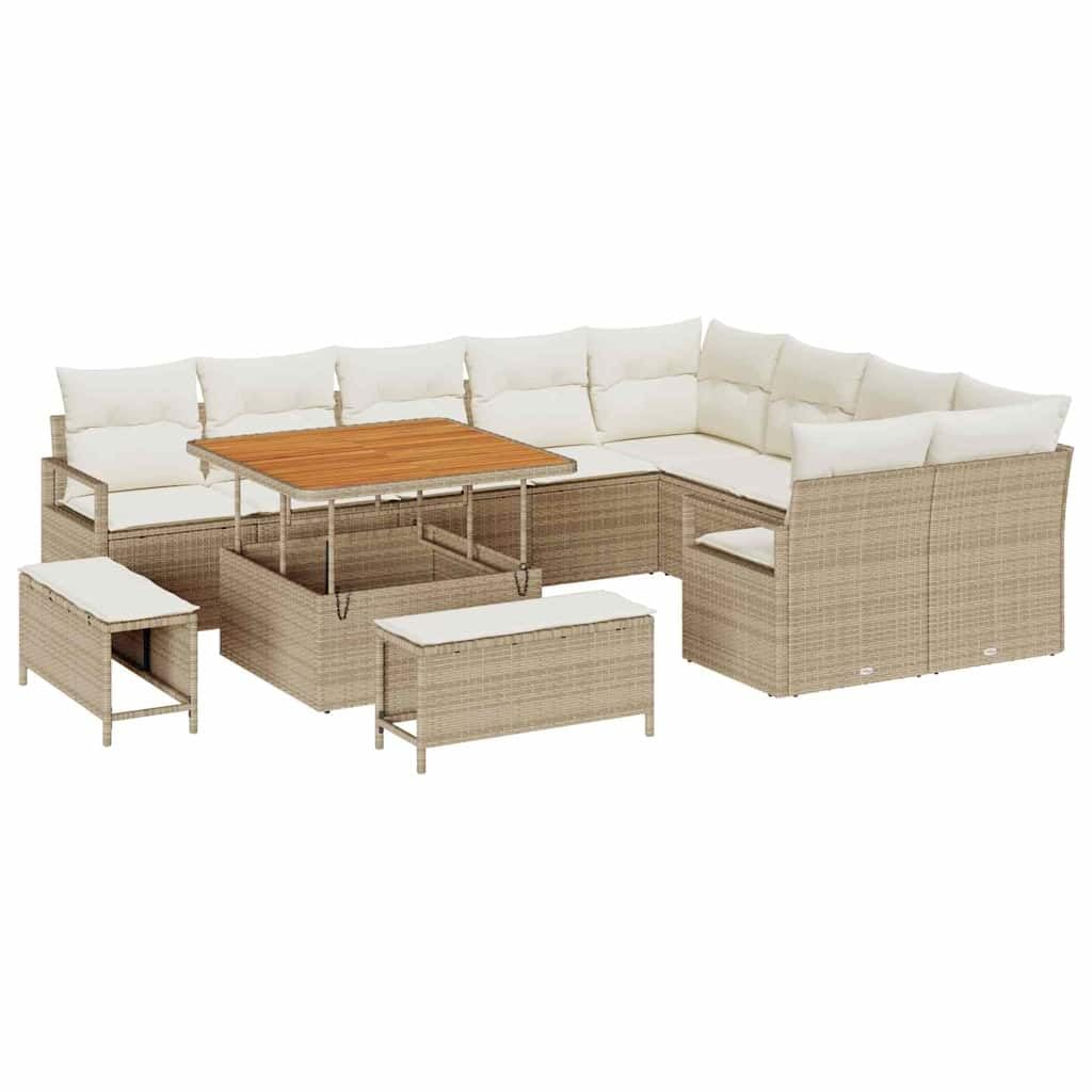 vidaXL Heim & Garten Gartensofa-Set 12-tlg Beige 287x234