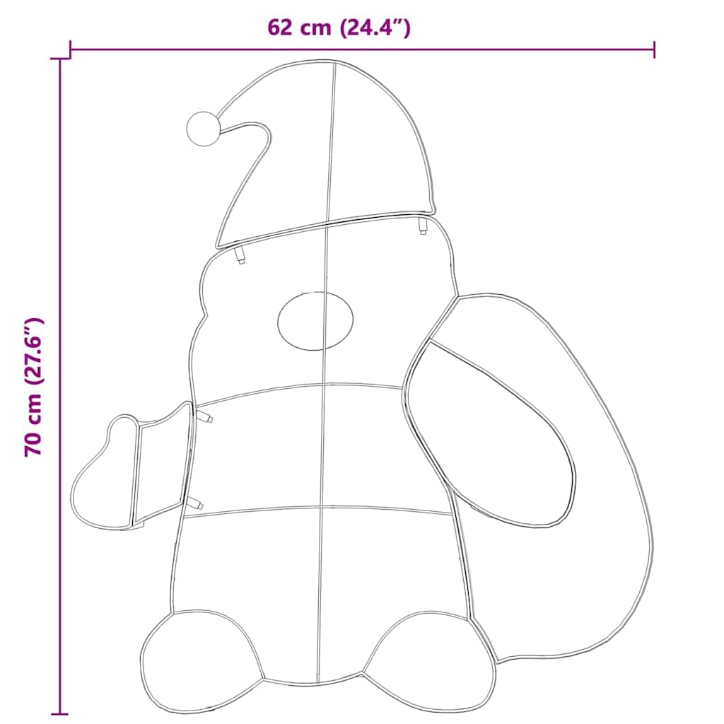 vidaXL Heim & Garten Weihnachtsmann Figur LED warmweiß 70cm USB