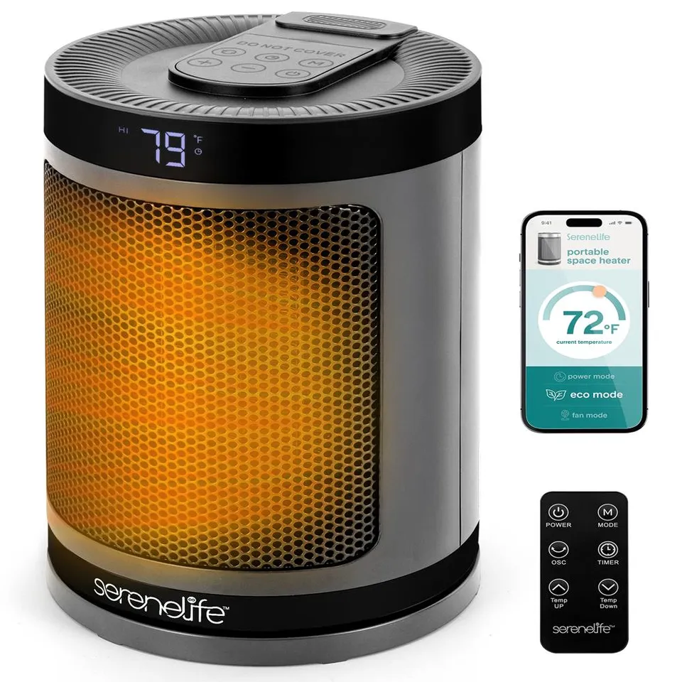 Serenelife Heater SLSPCHTRW3GY Heizlüfter Grau 1500W