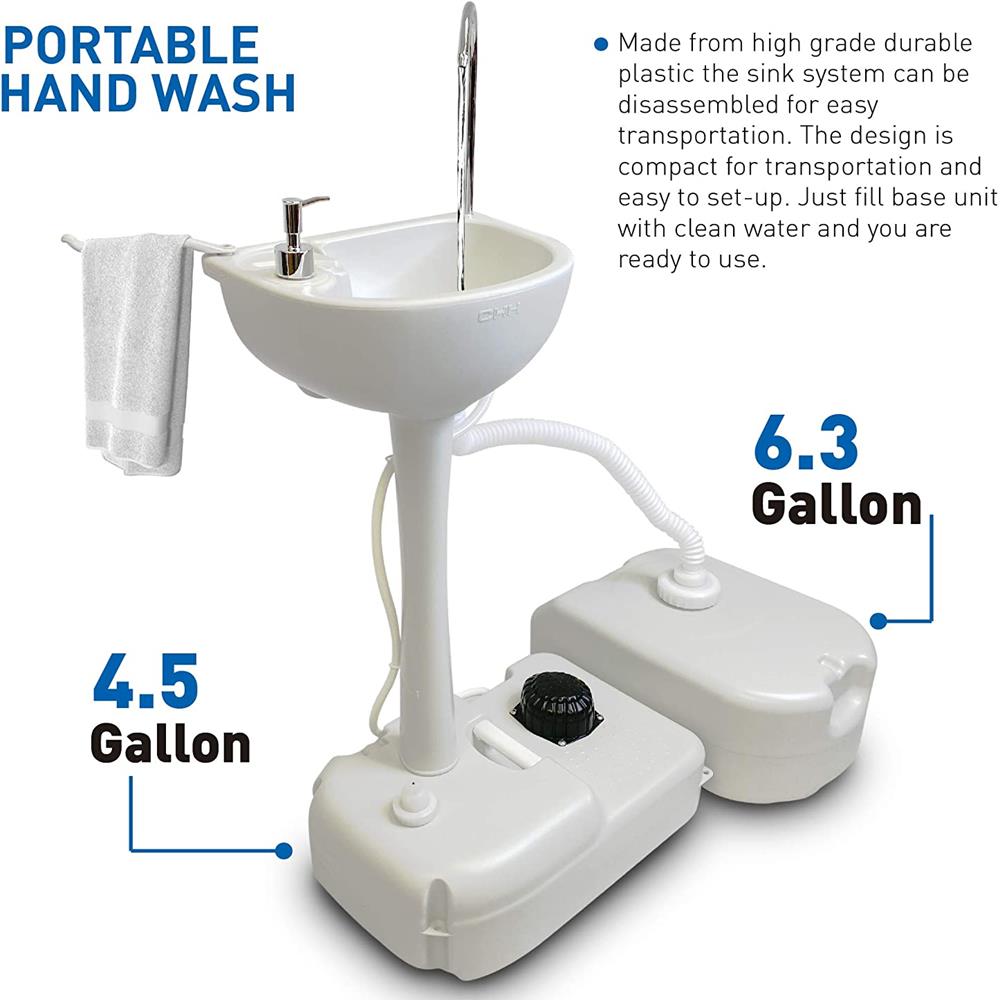 Serenelife Bathroom Waschbecken mobil 17 L mit Fußpumpe