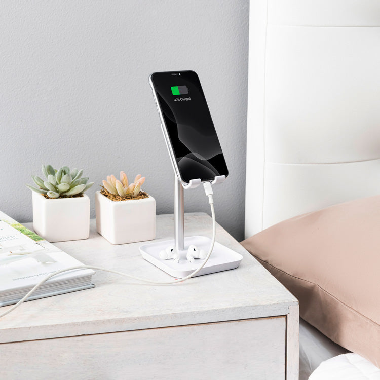 Kikkerland Phone Stand Handyständer Weiß höhenverstellbar