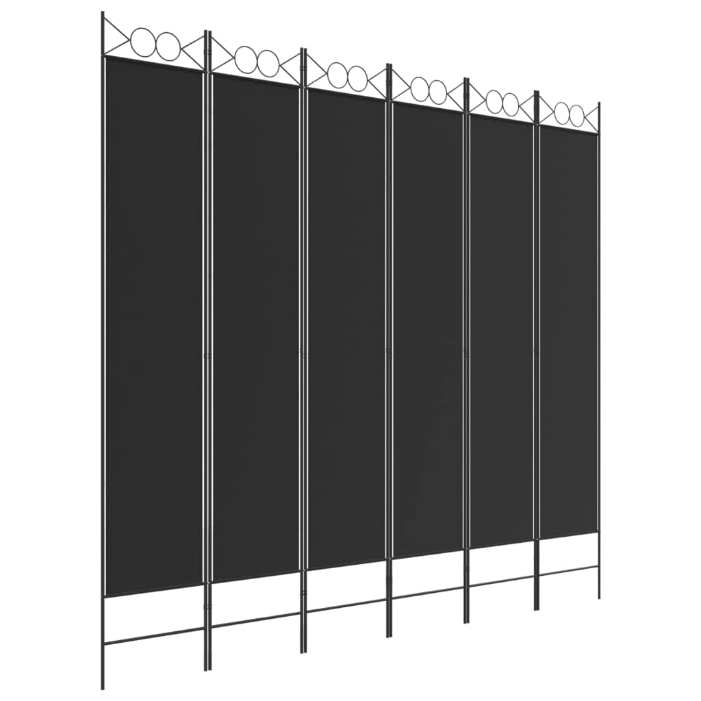 vidaXL Paravent 3-tlg. Raumtrenner 120x200 cm Schwarz Stoff