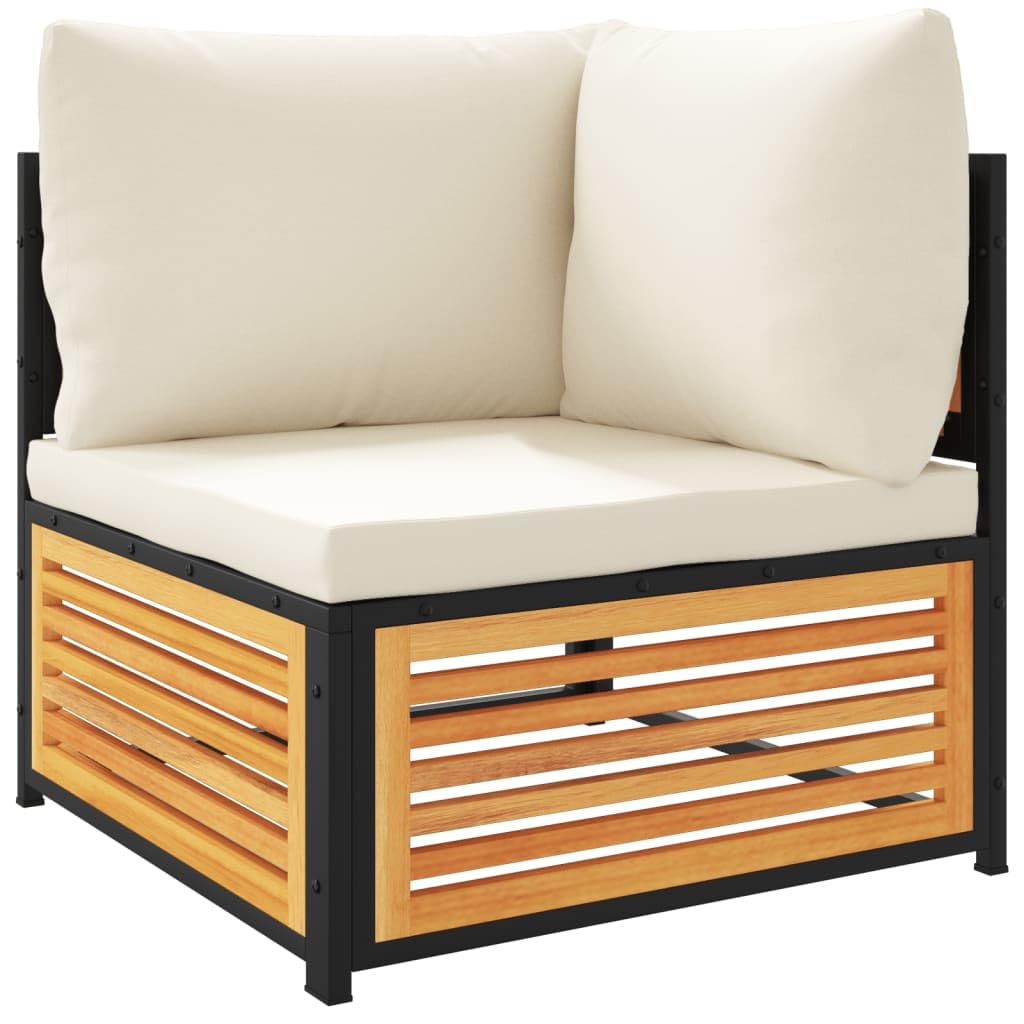 vidaXL Garten-Ecksofa Anthrazit Akazie mit Kissen modular