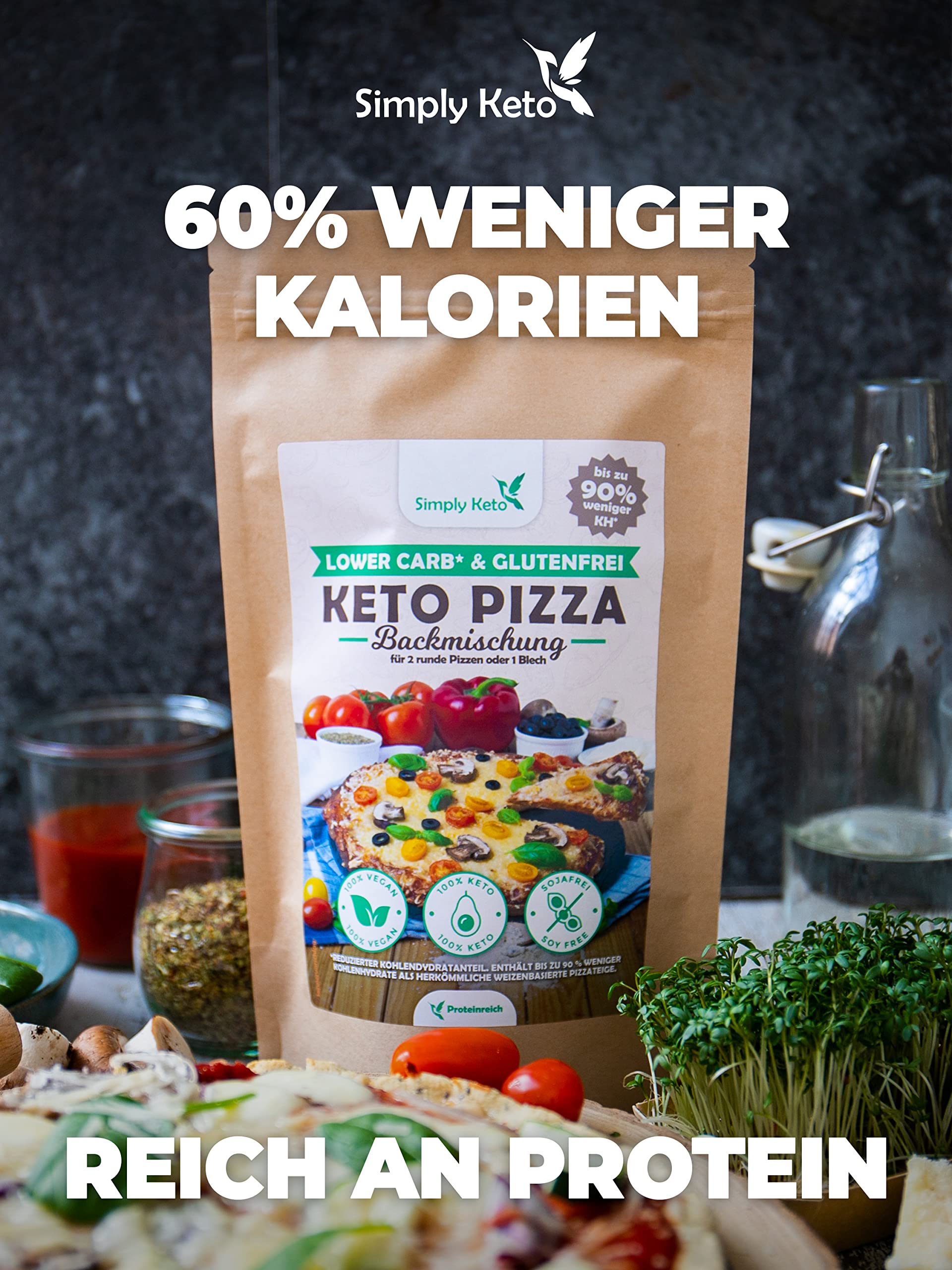 Keto Pizza Backmischung 290 g glutenfrei vegan proteinreich