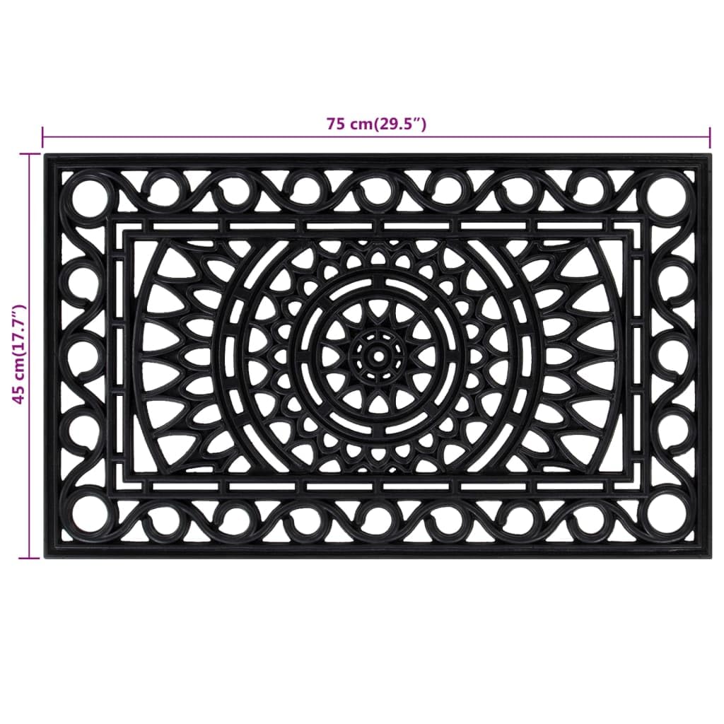 vidaXL Heim & Garten Fußmatte Rechteckig 45x75 cm Gummi