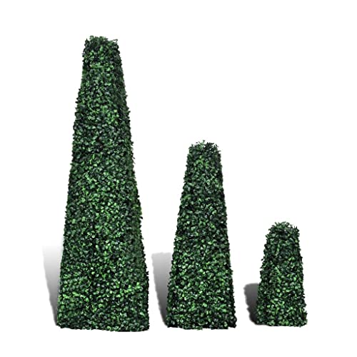 vidaXL Buchsbaum-Set 3-tlg Pyramide künstlich grün