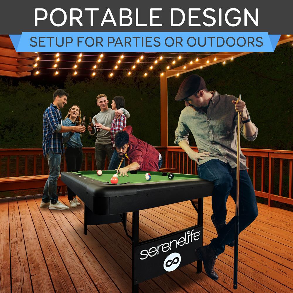 Serenelife Game Tables Billardtisch klappbar 6-ft mit Zubehör