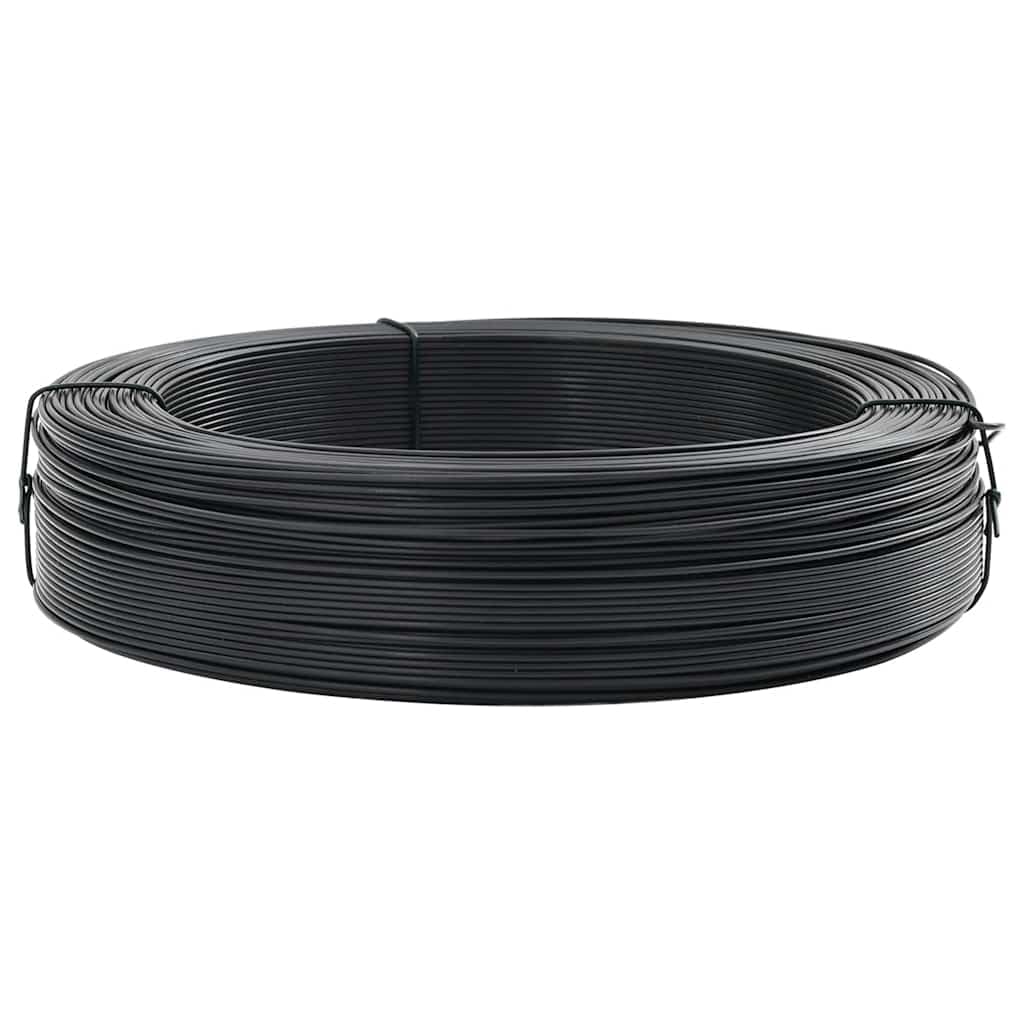 vidaXL Stahldraht 250 m Anthrazit Bindedraht Zaun PVC