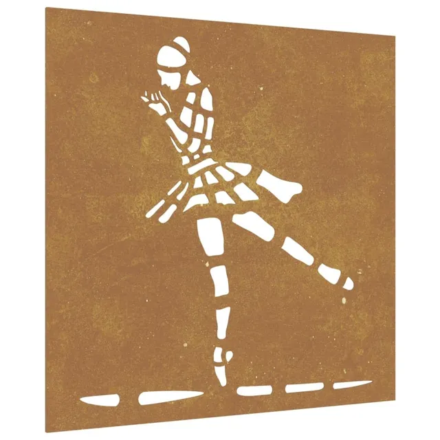 vidaXL Heim & Garten Wanddeko Balletttänzerin Cortenstahl 55x55 cm