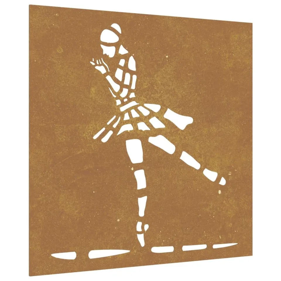 vidaXL Heim & Garten Wanddeko Balletttänzerin Cortenstahl 55x55 cm