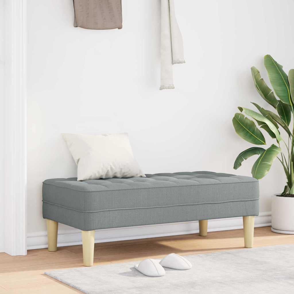 vidaXL Heim & Garten Bank mit Kissen Stoff hellgrau 113 cm