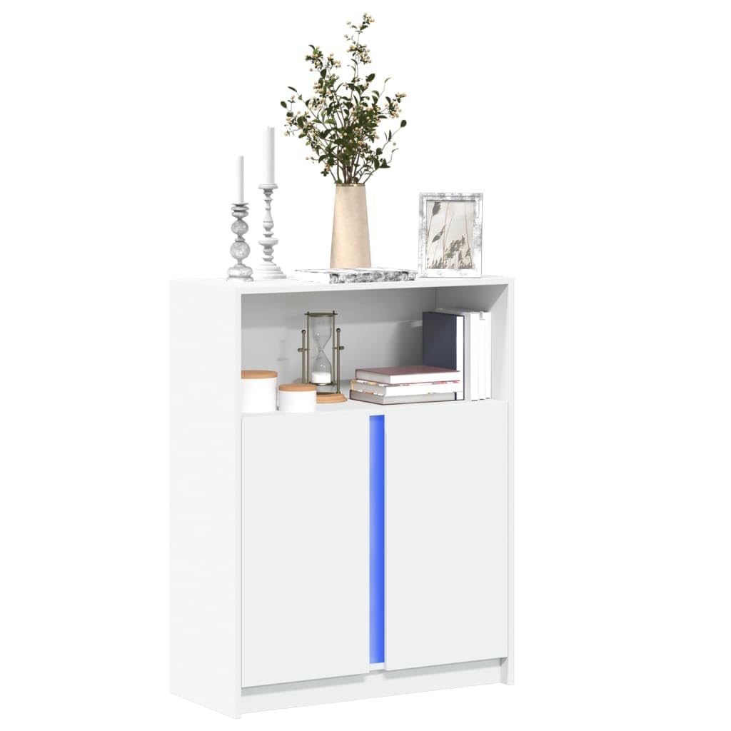 vidaXL LED-Sideboard Weiß 77x34x100 cm Holzwerkstoff RGB