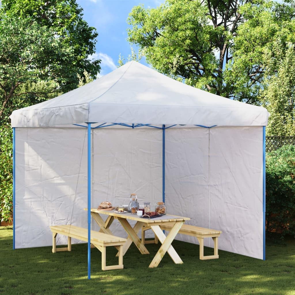 vidaXL Seitenwand 2x Partyzelt Plane Weiß 300x195cm PE