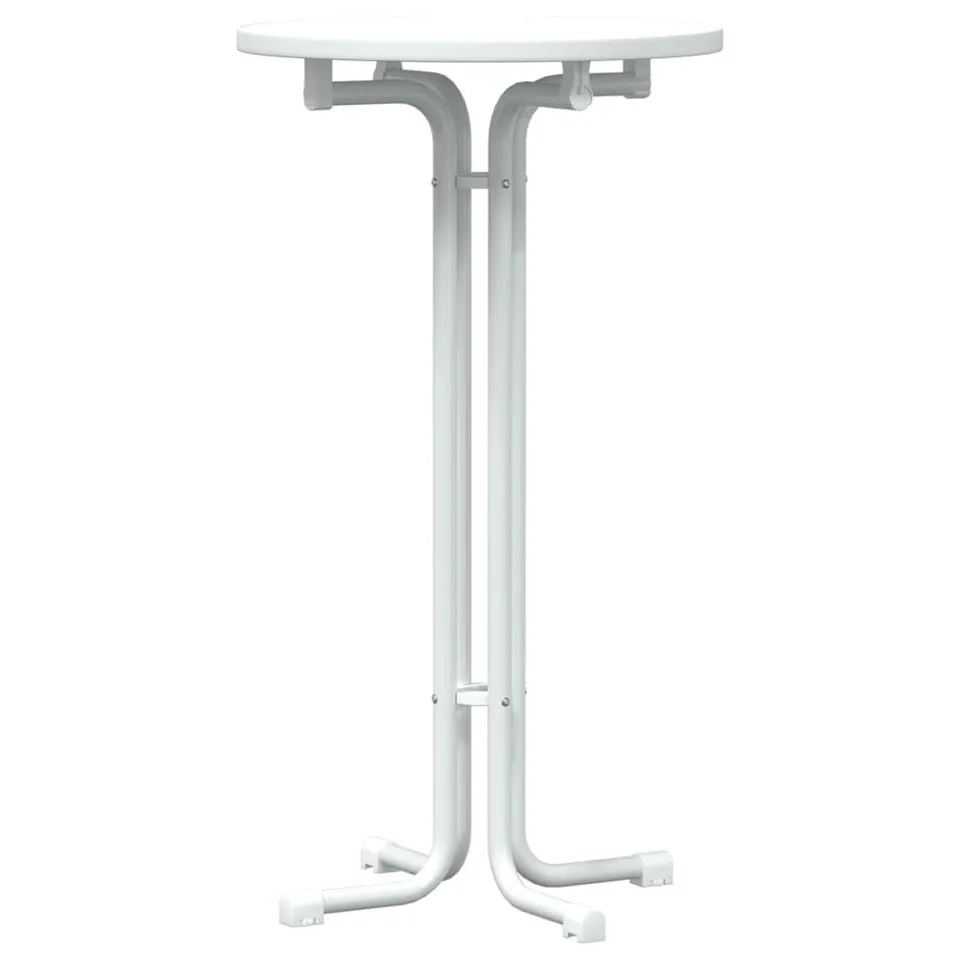 vidaXL Möbel Bartisch Weiß Ø60x110 cm klappbar Stahl
