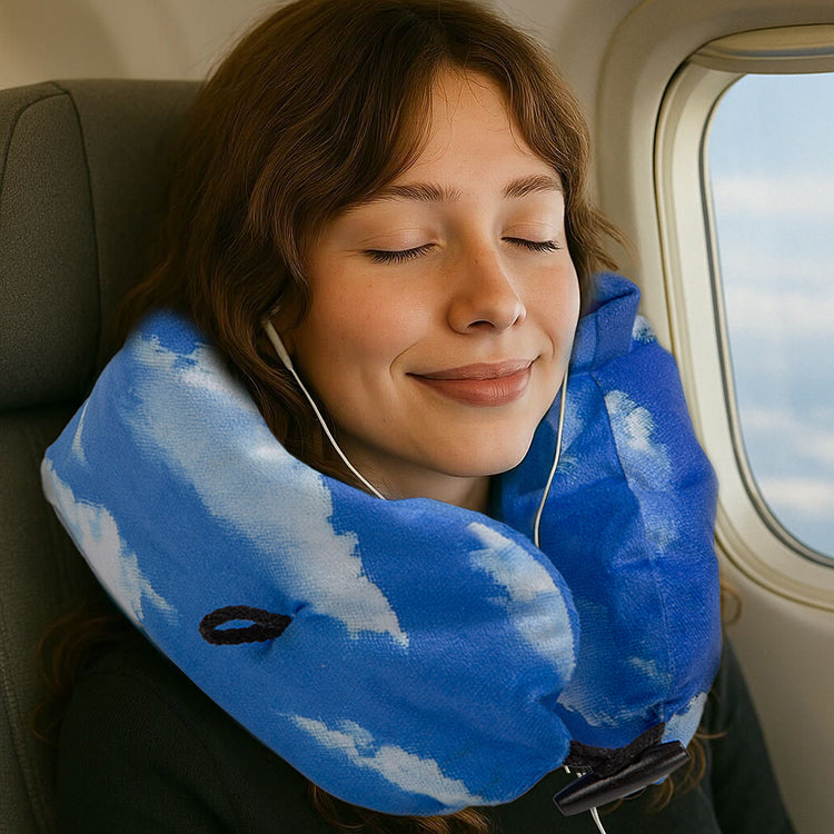 Kikkerland Cloud Neck Pillow Reisekissen aufblasbar waschbar