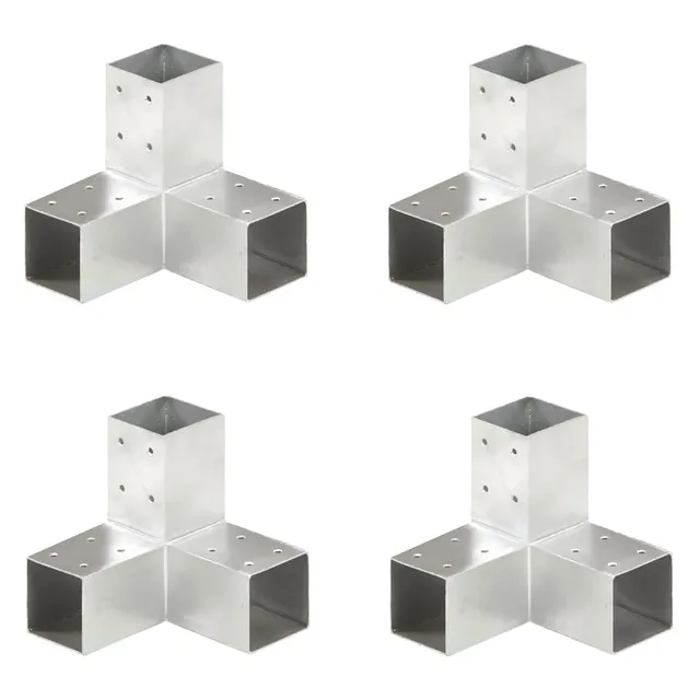 vidaXL Pfostenverbinder 71x71mm Verzinkt Y-Form 4 Stück Metall