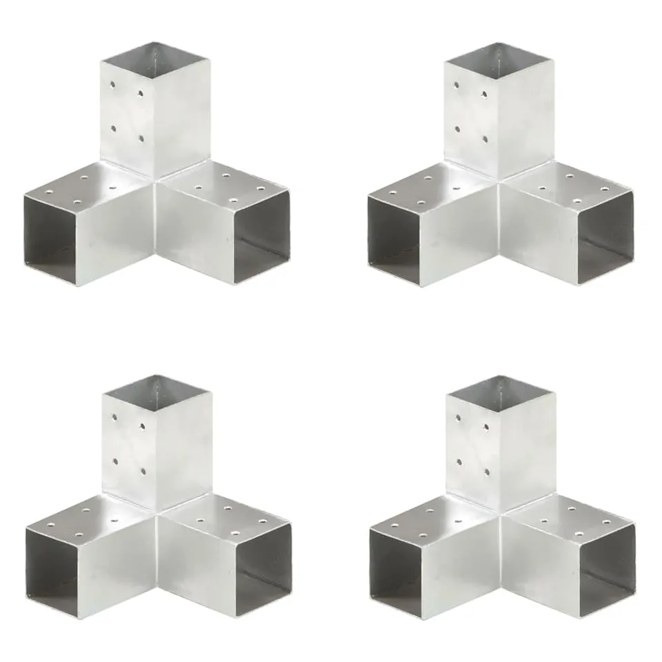 vidaXL Pfostenverbinder 71x71mm Verzinkt Y-Form 4 Stück Metall