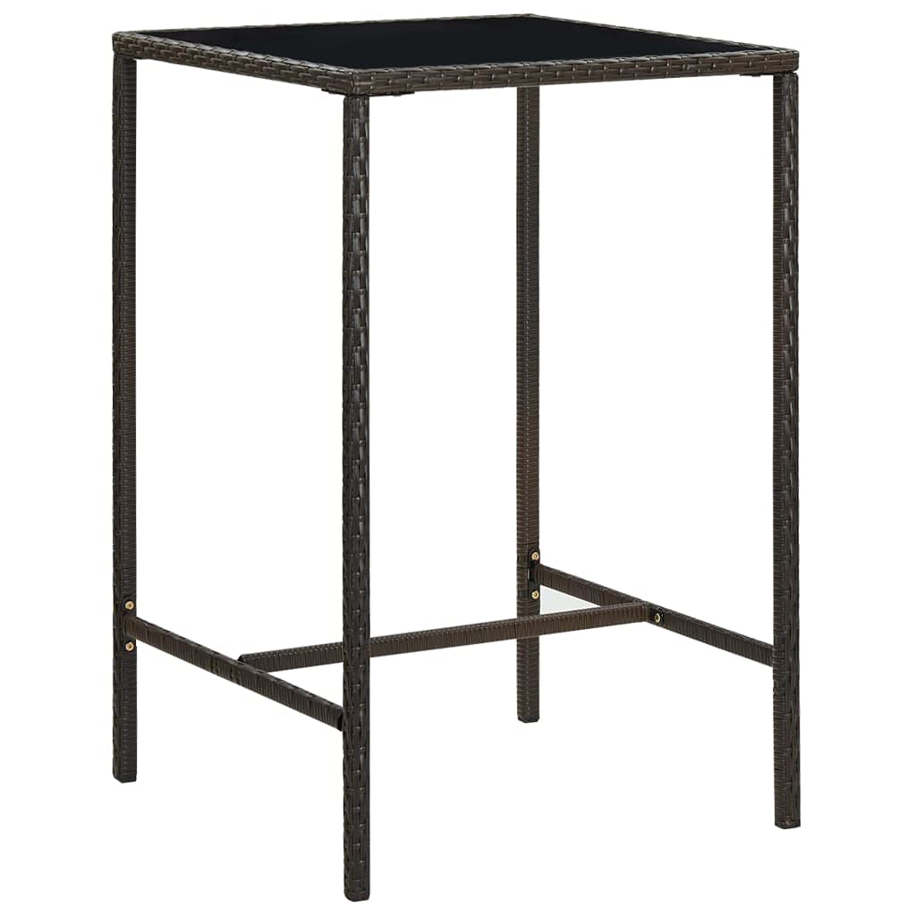 vidaXL Heim & Garten 5-tlg. Gartenbar-Set Rattan Braun 130 cm