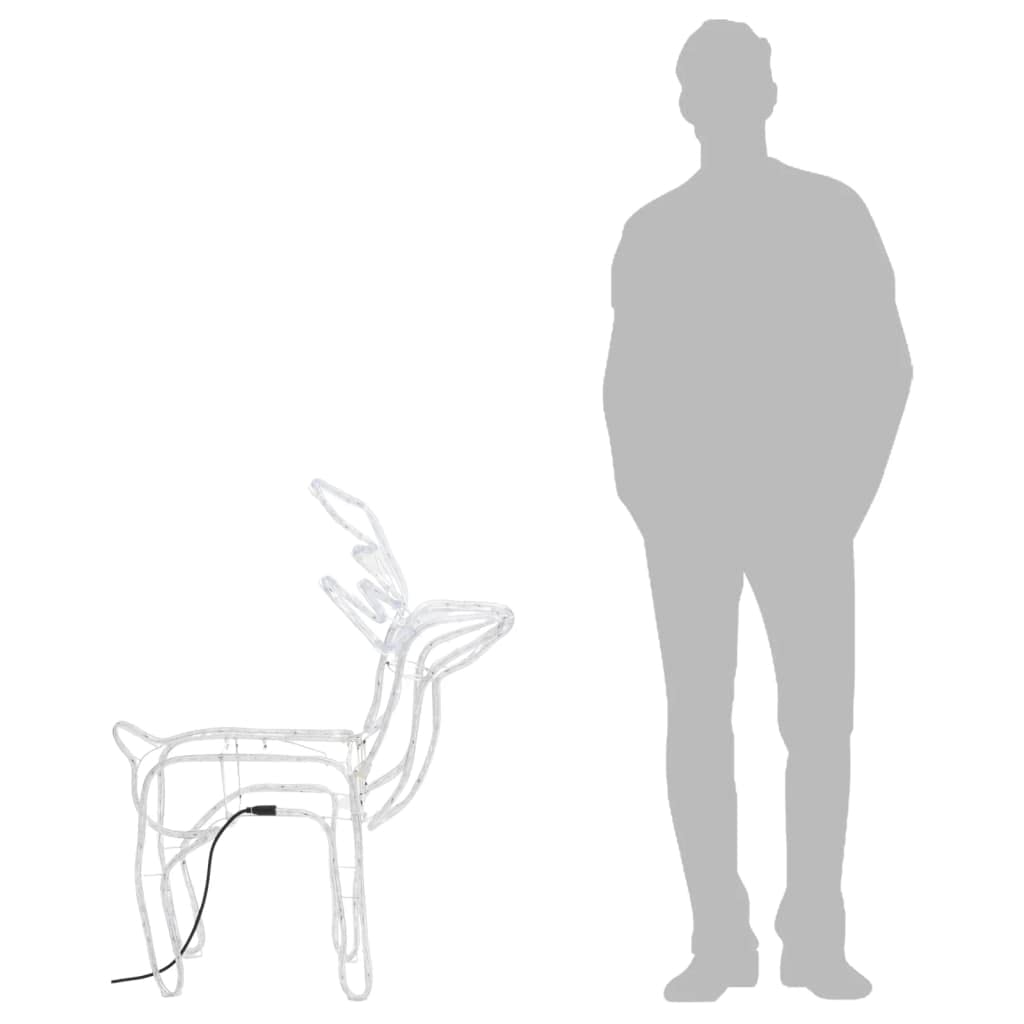 vidaXL Heim & Garten Rentier Silhouetten Leuchtfigur kaltweiß 76x42x87 2Stk