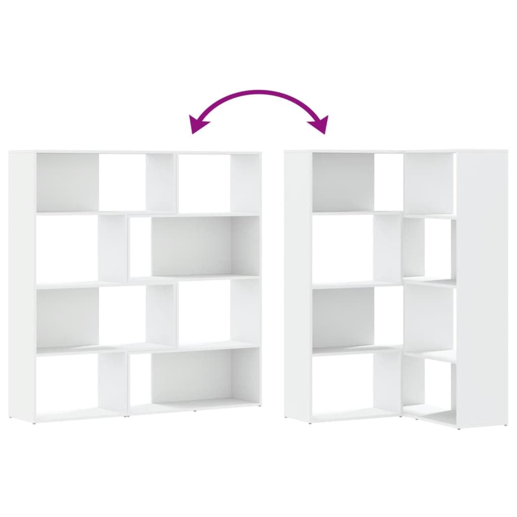 vidaXL Möbel Eck-Bücherregal 4 Etagen Weiß 85x85x140 cm