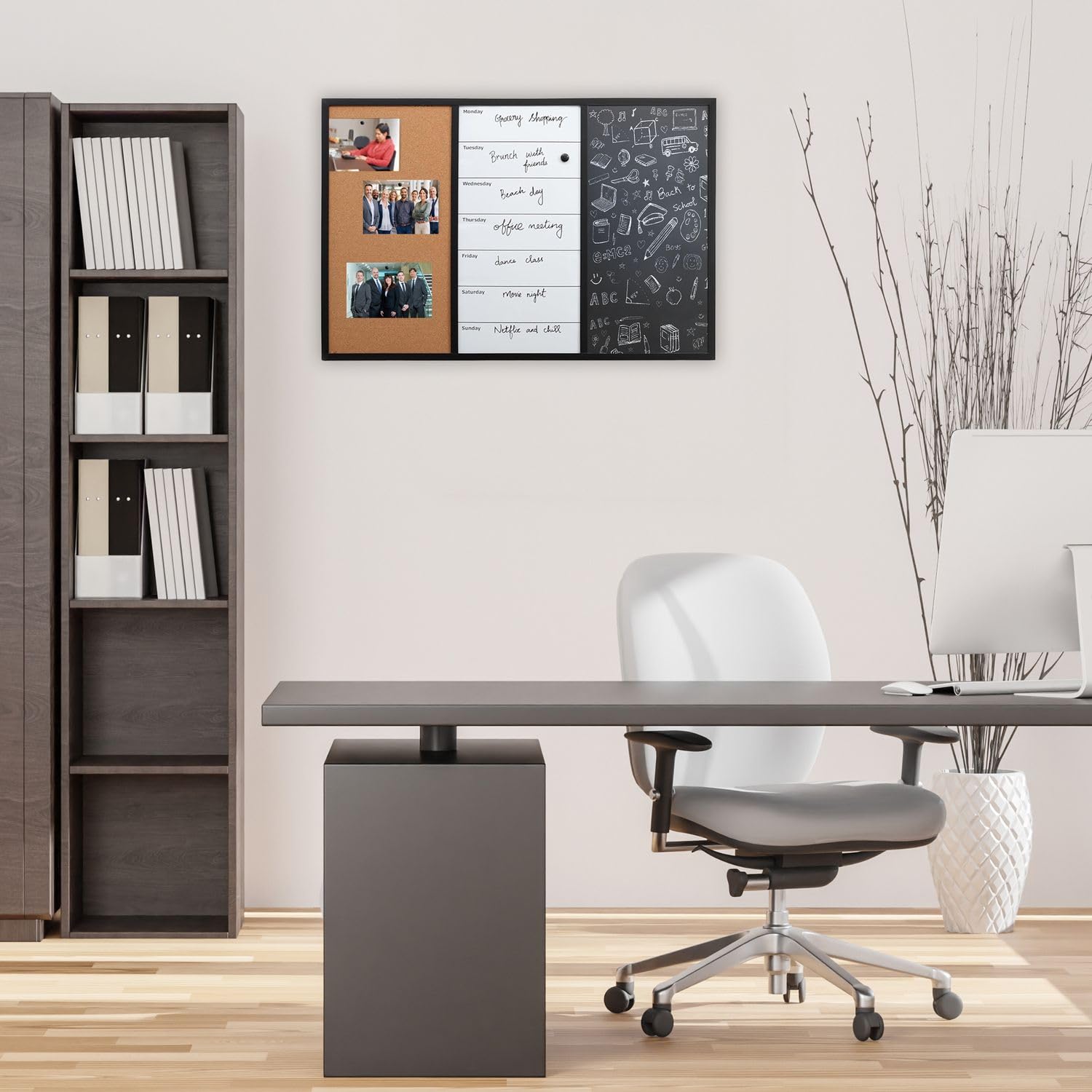 Intirilife Kombitafel 3in1 60x40 cm Kreide Whiteboard Kork