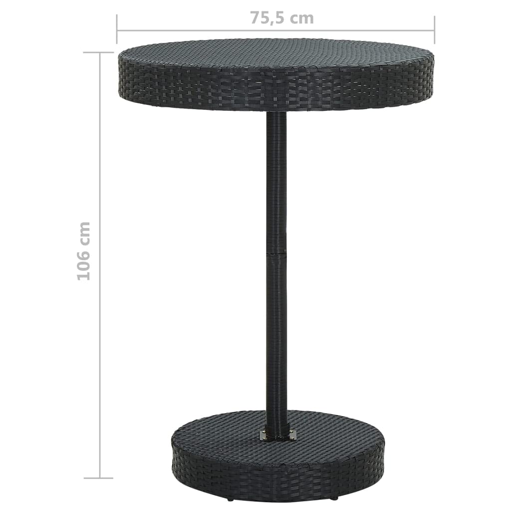 vidaXL Gartenbar-Set 5-tlg. Poly Rattan schwarz mit Kissen