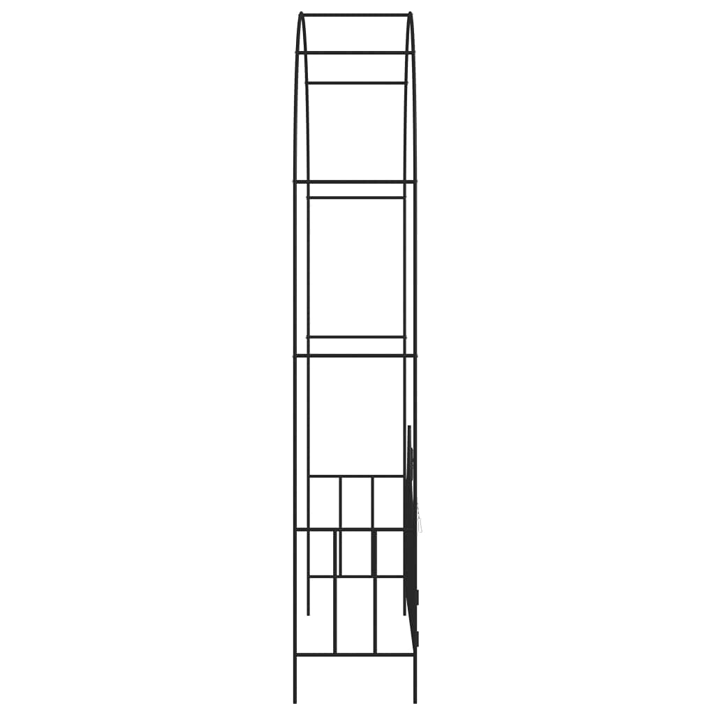vidaXL Rosenbogen mit Tor 138x40x238 cm Eisen Schwarz