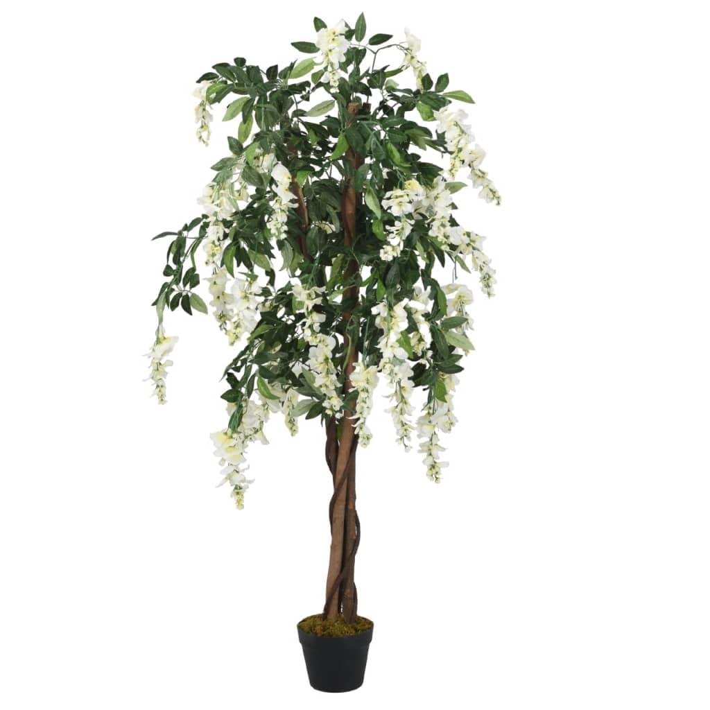 vidaXL Glyzinienbaum Künstlich 80 cm Grün Weiß Topf